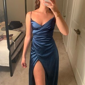 Nasty gal floor length satin dress